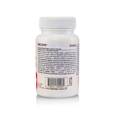 Methyl Folate, 400 mcg, 60 capsule vegetale, Jarrow Formula 776675