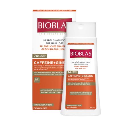 Sampon anticadere cu Caffeine si Ginseng pentru par fragil, 360 ml, Bioblas
