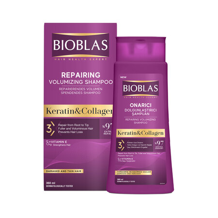 Sampon anticadere pentru parul subtire Collagen + Keratin, 360 ml, Bioblas
