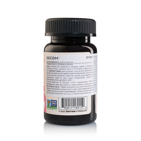 Methyl B-12, 500 mcg, 100 tablete masticabile, Jarrow Formula 776691