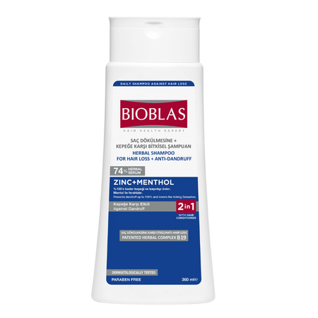 Sampon antimatreata si anticaderea parului Zinc Menthol, 360 ml, Bioblas 625911