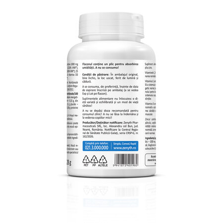Vitamina C +D3 +Zn, 60 capsule, Zenyth 771574