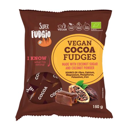 Caramele Bio cu aroma de cacao, 150 g, Super Fudgio