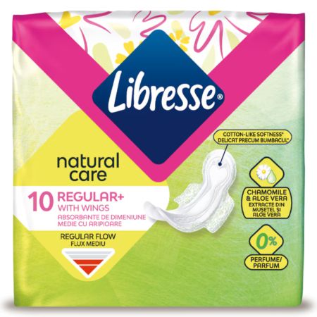 Absorbante cu aripioare Natural Care, Normal, Libre