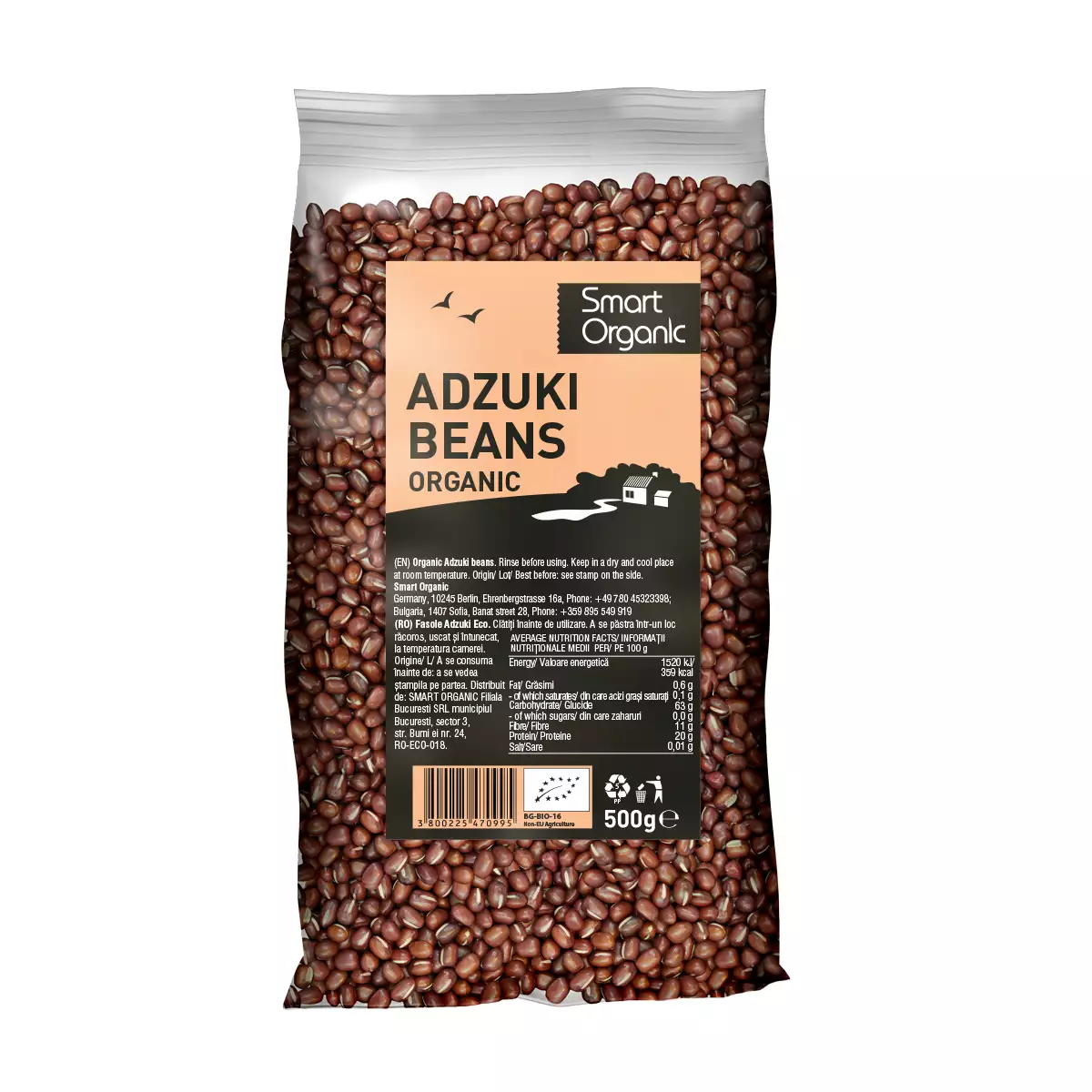 Fasole Adzuki Bio, 500 g, Dragon SuperFooods