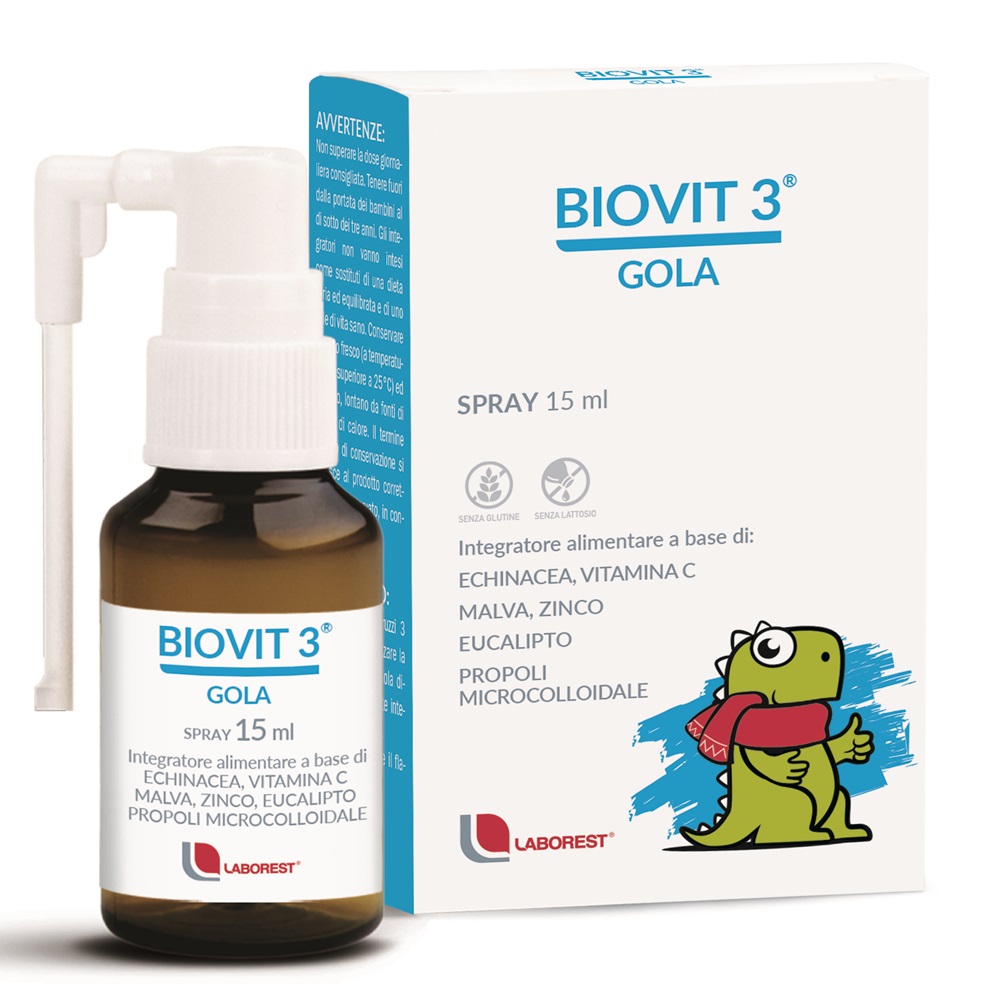 Supliment alimentar pe baza de echinaceea,vitamina C si propolis Biovit 3 Gola, 15 ml, Uriach