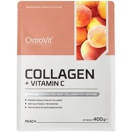 Collagen + Vitamina C Piersici, 400 g, Ostrovit 740583