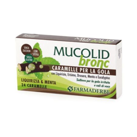 Caramele Mucolid cu lemn dulce si menta, 24 bucati, Farmaderbe