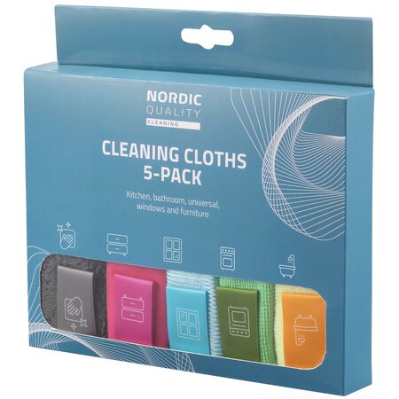 Set lavete de microfibra pentru uz multiplu, 30 x 30 cm, 5 bucati, Nordic Quality 626358