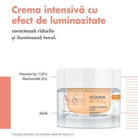 Crema de fata intensiva cu efect de luminozitate Vitamin Activ Cg, 50 ml, Avene 626341