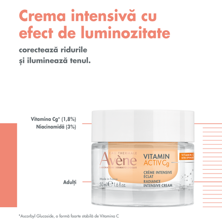 Crema de fata intensiva cu efect de luminozitate Vitamin Activ Cg, 50 ml, Avene 626341