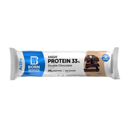 Baton proteic cu double chocolate Active, 2 x 30 g, Born Winner