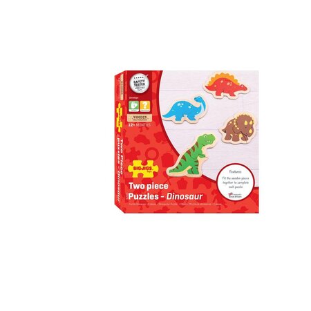Puzzle din lemn Dinozauri, + 1 an, Big Jigs 626575