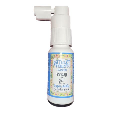 Spray de gat pentru Copii si Adulti cu albastru de metilen Gatulet fericit, 20 ml, Prisaca Transilvania