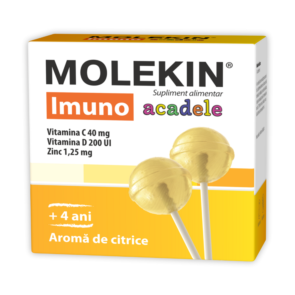 Molekin Imuno, 4 ani+, Aroma Citrice, 12 Acadele, Zdrovit