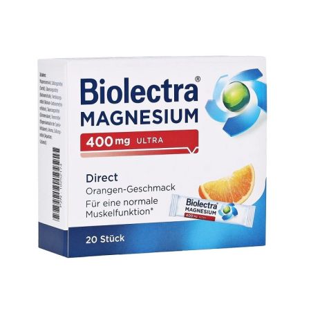 BIOLECTRA MAGNESIUM DIRECT ULTRA 400 MG AROMA PORTOCALA 20 PLIC ARZNEIMITTEL