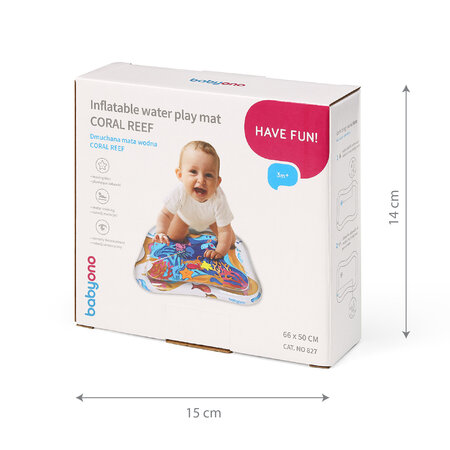 Covoras gonflabil cu apa pentru bebelusi, +3 luni, Babyono 626826