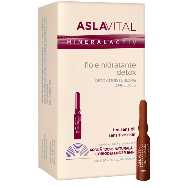 Fiole Hidratante Detox MineralActiv, 7 x 2 ml, AslaVital