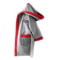 Halat de baie BBC Organic Time to Play, Gri/Rosu, 9-10 ani, Ecocotton