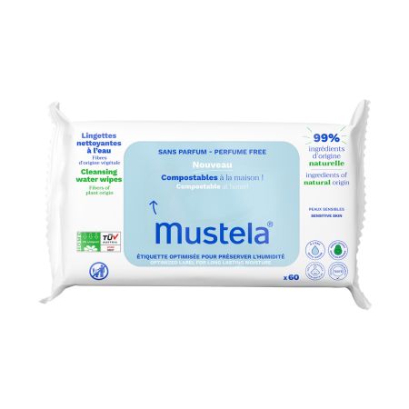 MUSTELA SERVETELE CURATATOARE CU APA BIODEGRADABILE 60 BUC