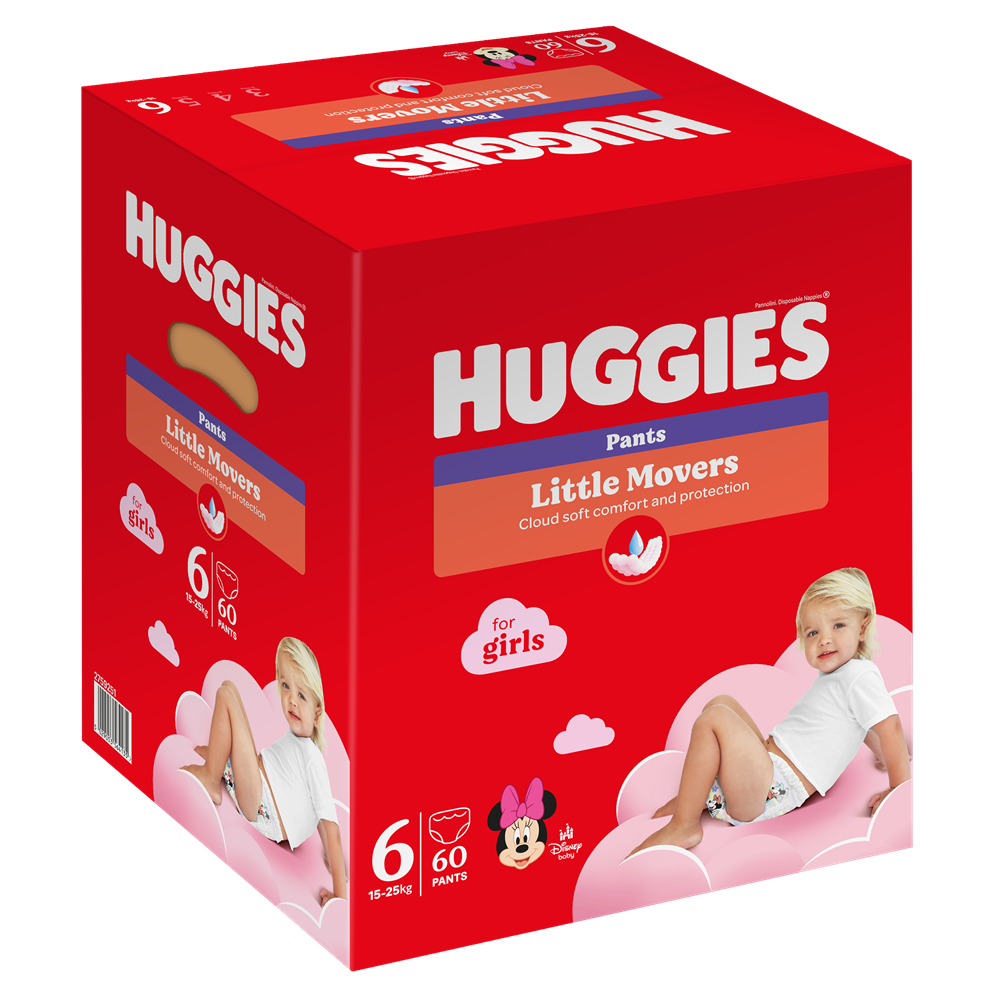 Scutece pants Little Movers, Nr. 6, 15-25 kg, 60 buc, Huggies