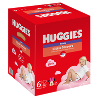 Scutece pants Little Movers, Nr. 6, 15-25 kg, Girls, 60 bucati, Huggies