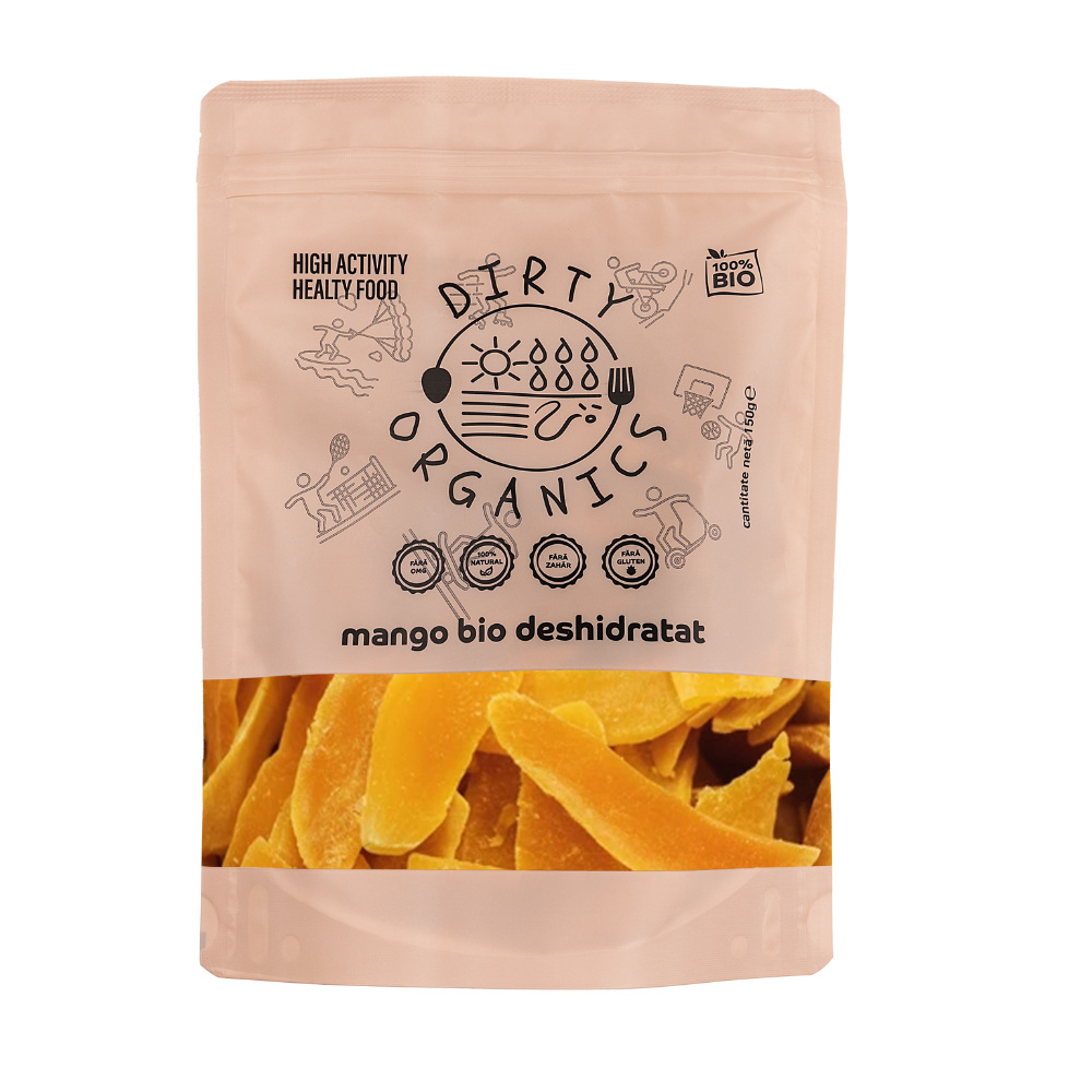 Mango Bio deshidratat, 150 g, Dirty Organics