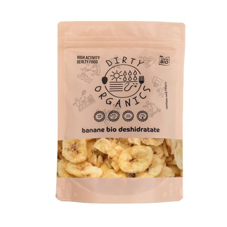 Banane Bio deshidratate, 150 g, Dirty Organix