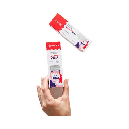 Pasta de dinti cu capsune si probiotice pentru copii, 50 ml, Nordics 819136