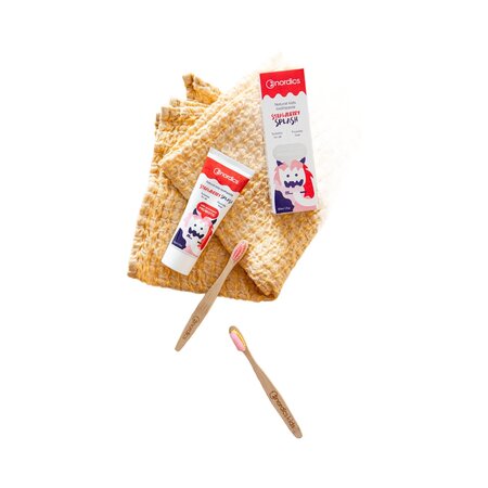 Pasta de dinti cu capsune si probiotice pentru copii, 50 ml, Nordics 819147