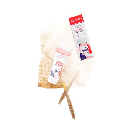 Pasta de dinti cu capsune si probiotice pentru copii, 50 ml, Nordics 819148