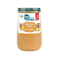Piure Bio de mere, piersici si banane, +5 luni, 190 g, Freche Freunde