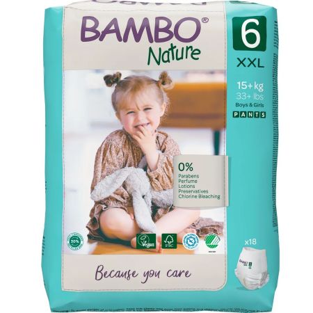 Scutece Pants eco nr 6, +18 kg, 18 bucati, Bambo Nature