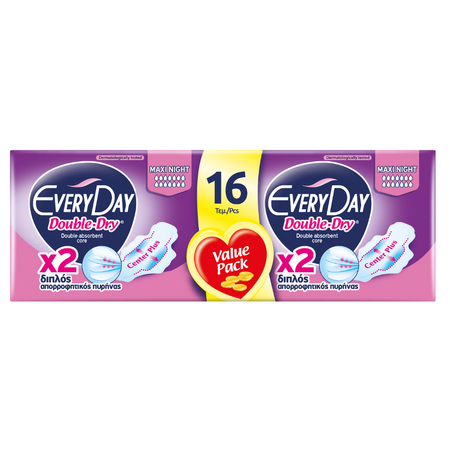 Absorbante de noapte Double Dry, 16 buc, Everyday 628490