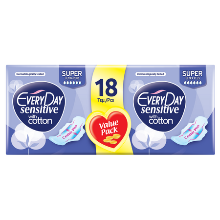 Absorbante zilnice Sensitive Super, 18 buc, Everyday 628500
