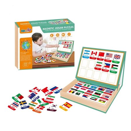 ACSMART PUZZLE MAGNETIC EDUCATIV CU 45 DE STEAGURI SI TABLA