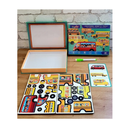 Tablita magnetica Puzzle de trafic, + 3 ani, AcSmart 628640