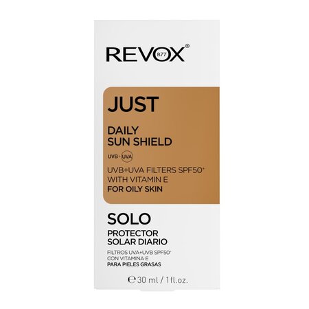 Crema cu protectie solara SPF 50+ pentru ten gras Daily Sun Shield Just, 30 ml, Revox 628731