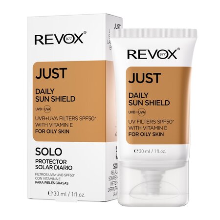 Crema cu protectie solara SPF 50+ pentru ten gras Daily Sun Shield Just, 30 ml, Revox