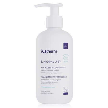 Gel de spalare emolient cu efect calmant Ivahidra+ A.D, 250 ml, Ivatherm