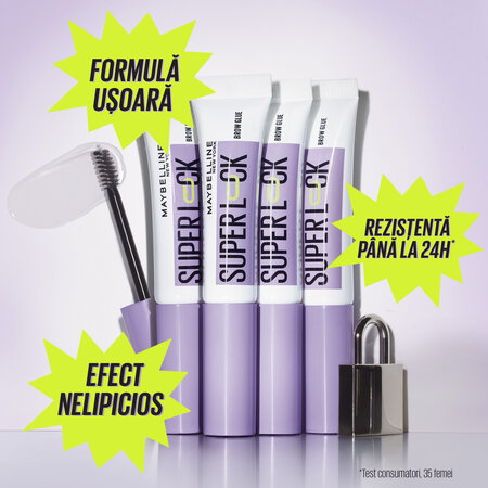 Mascara pentru fixarea sprancenelor Lash Superlock, Brow Glue, 7 ml, Maybelline 630008