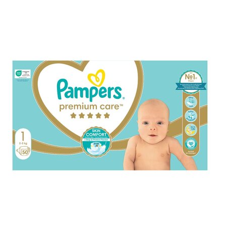 Scutece Premium Care, Nr. 1, 2-5 kg, 50 buc, Pampers 663990
