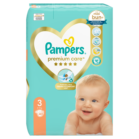 Pampers Premium Care, Nr. 3, 6-10 kg, 40 buc, Pampers