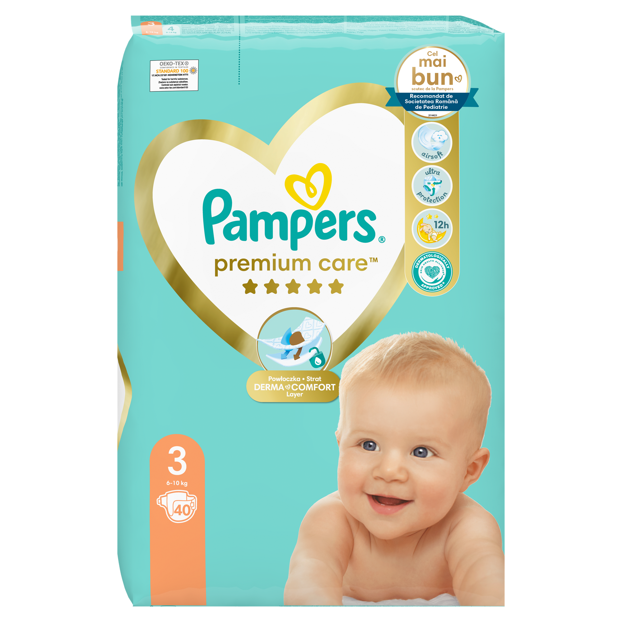 Pampers Premium Care, Nr. 3, 6-10 kg, 40 buc, Pampers