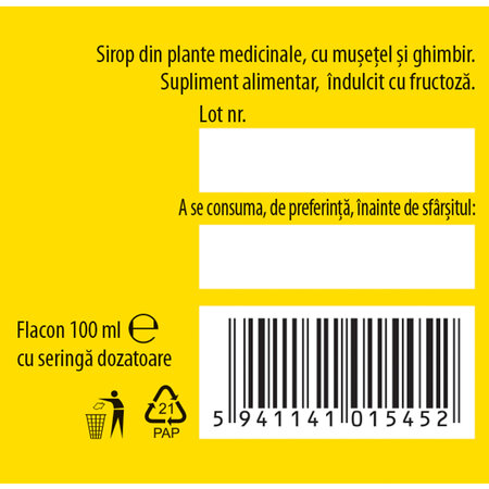 Sirop cu fructoza Alergoplant R36, 100 ml, Fares 723058