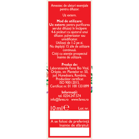 Amestec de uleiuri esentiale pentru purificarea aerului Biosept A31, 10 ml, Fares 723091