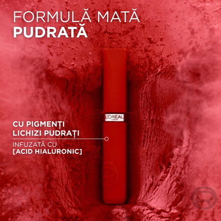 Ruj lichid Mat rezistent la transfer Infaillible Matte Resistance, 645 Crush Alert, 5 ml, Loreal Paris 630371