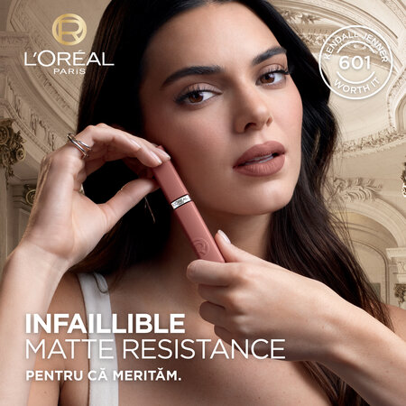 Ruj lichid Mat rezistent la transfer Infaillible Matte Resistance, 645 Crush Alert, 5 ml, Loreal Paris 630373