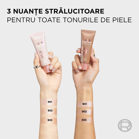 Lotiune iluminatoare Lumi Glotion, 40 ml, 903 Medium Glow, Loreal Paris 630422