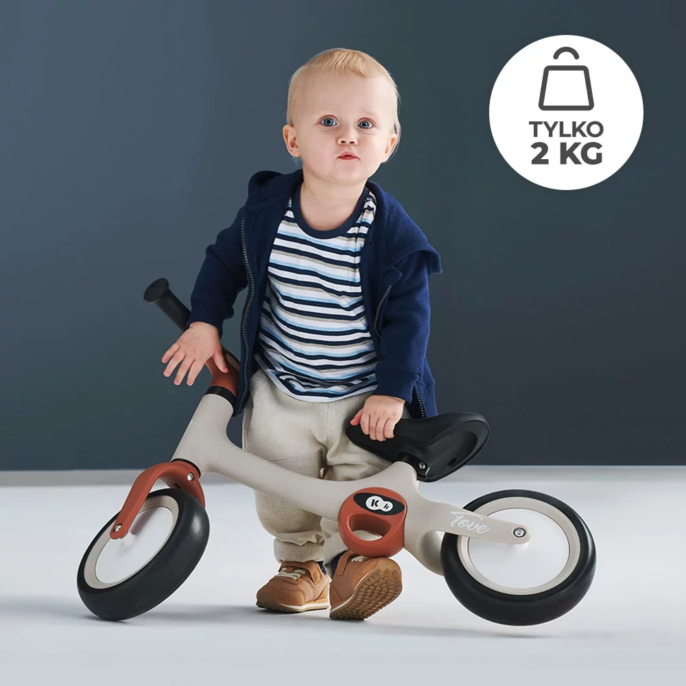 Detaliu bicicleta de echilibru Tove desert beige Kinderkraft, cu sa reglabila si roti EVA